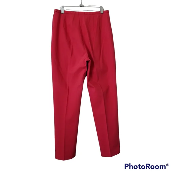 Lands' End Retro Style Side Zip Dark Coral Ankle Length Pants. Women's 12 - Picture 3 of 11